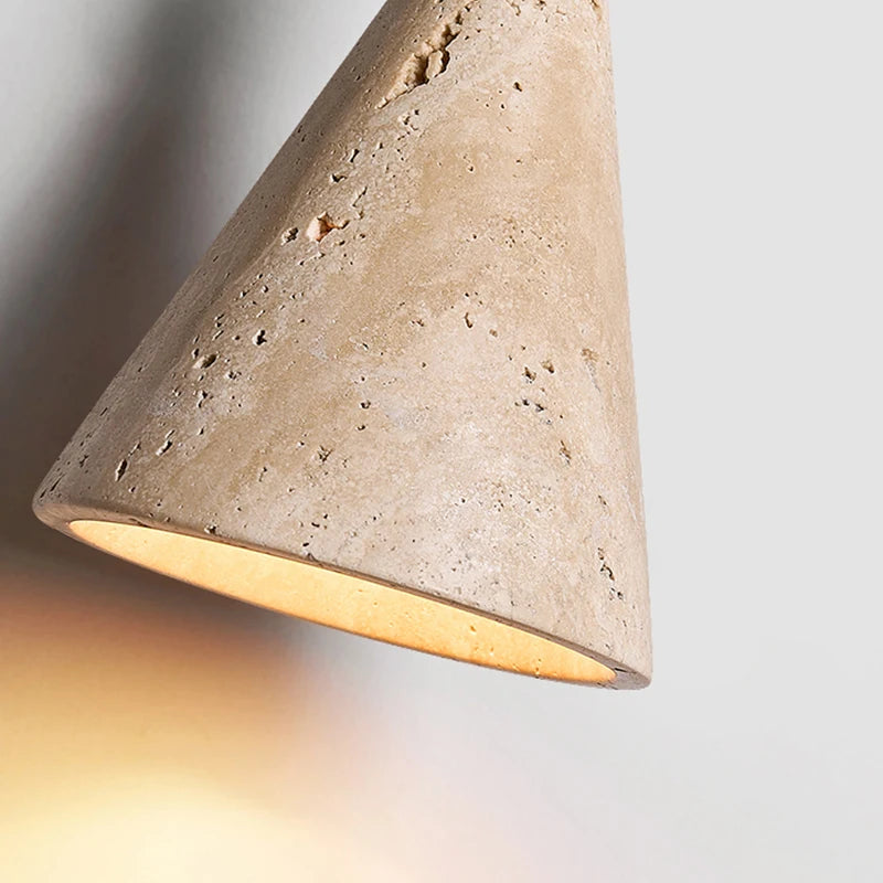 Bedroom bedside wall light vintage yellow cave stone wabi sabi style staircase foyer hallway staircase creative lighting fixture