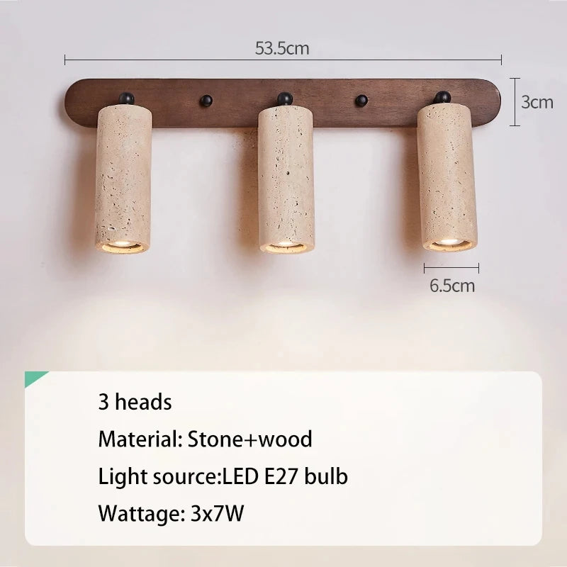 Vanity Mirror Light Rotatable Adjusting Wabi Sabi Natural Stone Wall Lamp Anti-Corrosion Rust-Proof Scone for Vanity Bathroom De