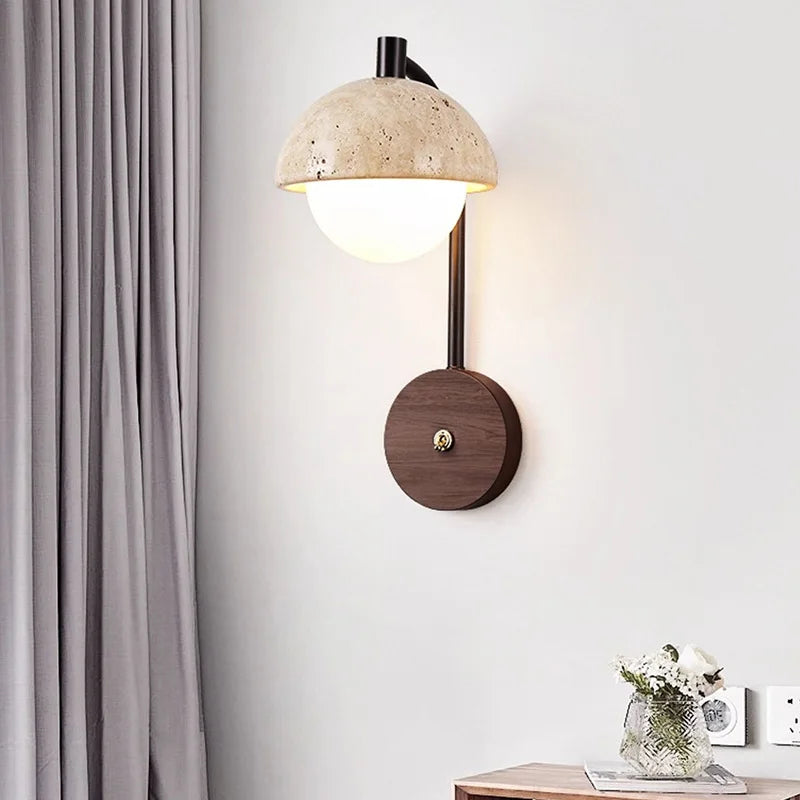 Medieval Japanese Wabi Sabi style bedroom bedside wall lamp living room hallway retro homestay wiring rechargeable lamp fixture