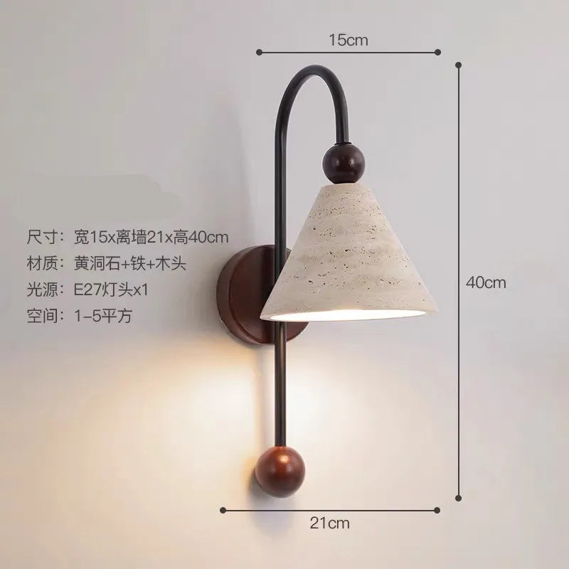Nordic Retro Yellow Cave Stone Wall Lamp Corridor Corridor Background Wall Bedroom Living Room Creative Personalized Wall Decor