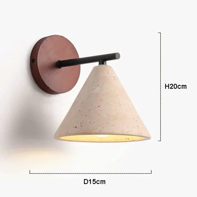 Lina™ — Travertine Stone Wall Sconce