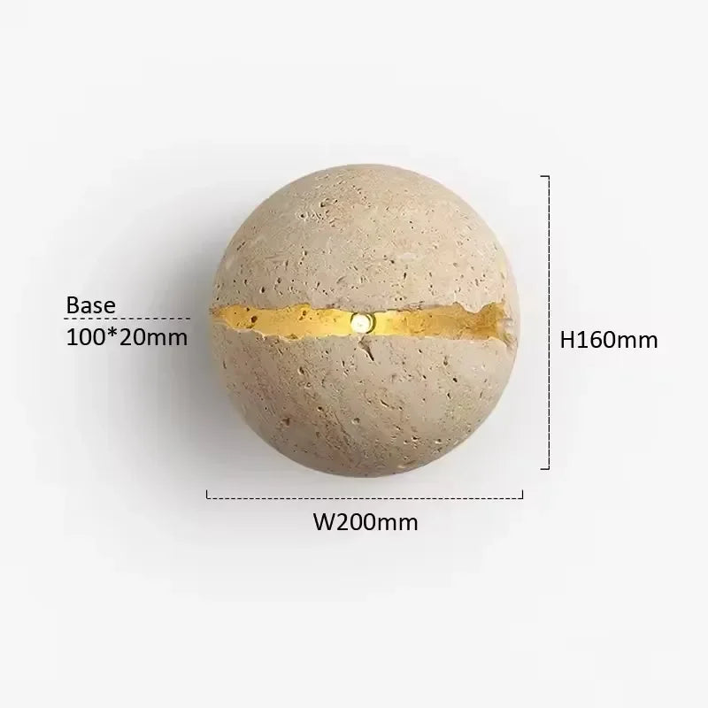Sora™ — Round Travertine Wall Sconce