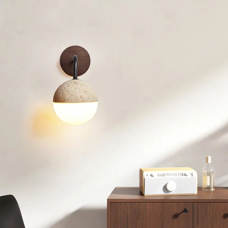 Akari™ — Travertine LED Wall Sconce