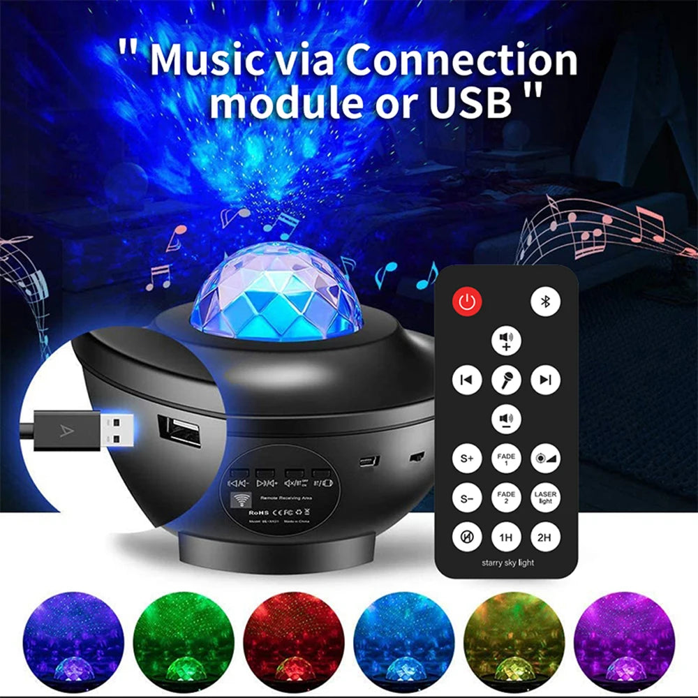 Starry Sky Galaxy Projector with Bluetooth Speaker