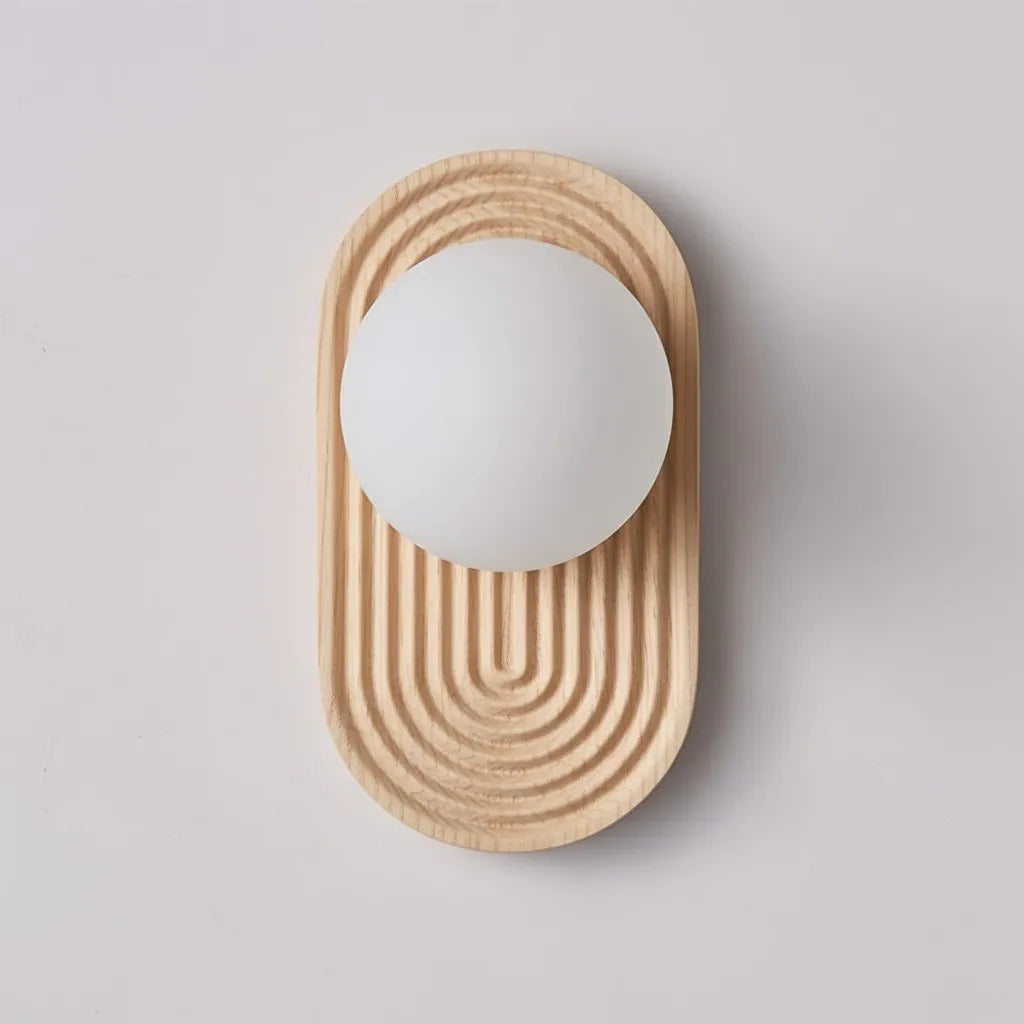 Oval waves runway Walnut Wood, Modern Wabi-Sabi Vintage French Simple, Wall Sconce Light for Living Room, Dining Room, Bedroom