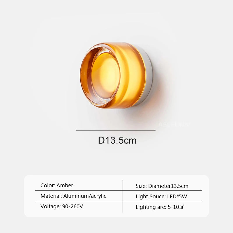 Modern Amber Jelly LED Wall Sconce
