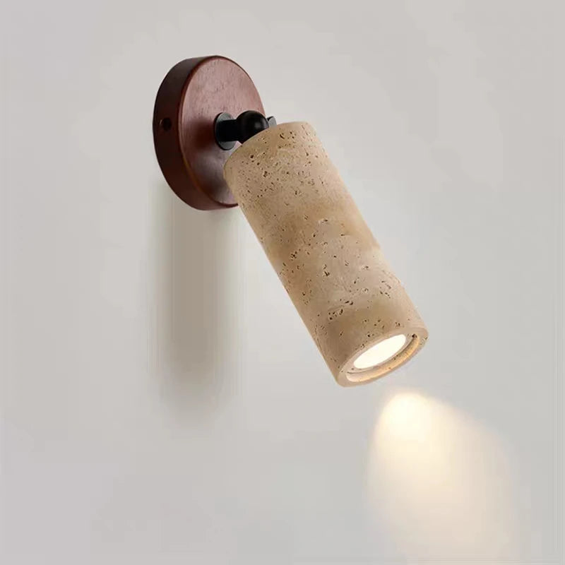 Retro Wall Light Wabi-sabi Wind LED with Spotlights Wall Lamp for Bedroom Aisle Corridor Stairs Natural Stone Home Decoration