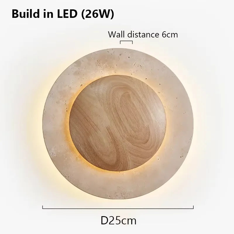 Kiko™ — Circular Cave Stone Wall Sconce