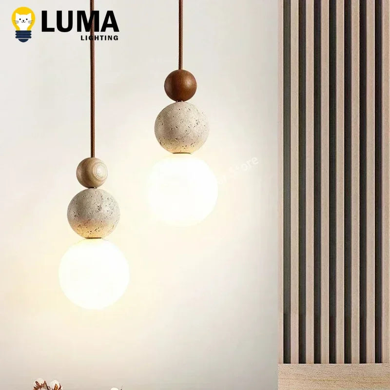 Luma Travertine Pendant Light