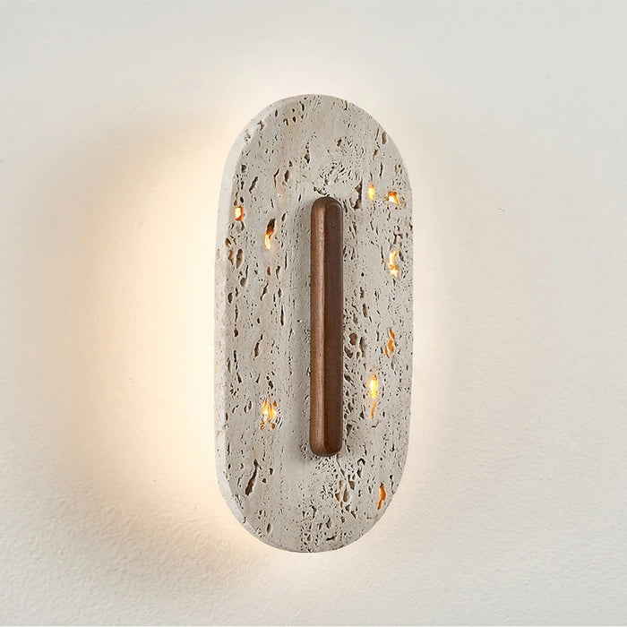 Medieval Bedroom Headboard  Natural Cave Stone Song Aesthetics Wabi Sabi Staircase Hallway Foyer Livingroom Background Wall Lamp