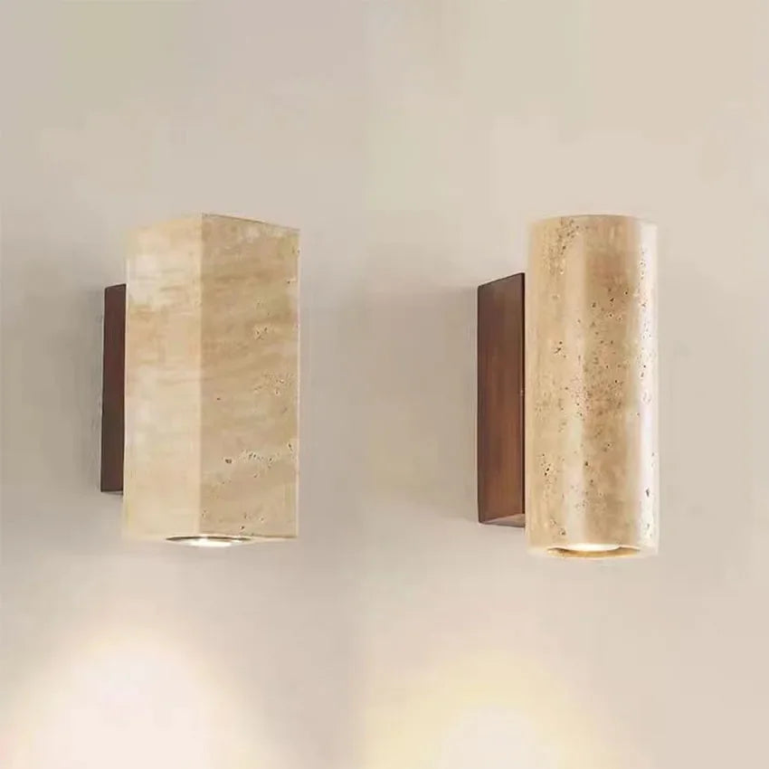 Wabi-Sabi Yellow Marble Wall Sconce