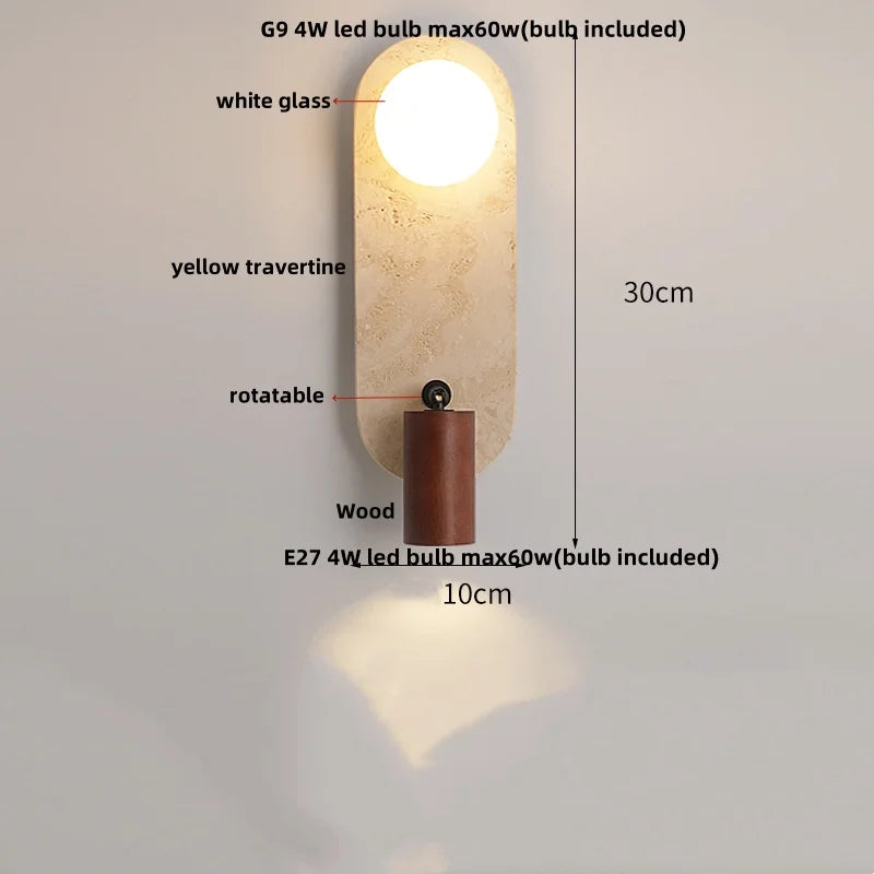 IWHD White Glass LED Wall Lamp Sconce Bedside Foyer Aisle Nordic Modern Yellow Cave Stone Creative Stair Light Fixture Lamparas