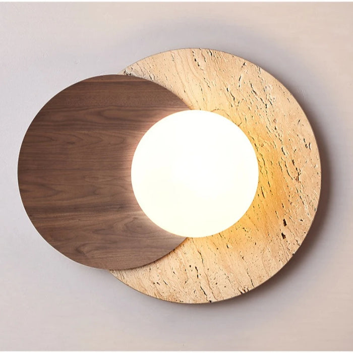 Nordic Yellow Cave Stone LED Wall Lamp Japanese Creative Bedroom Headboard Light Background Wall Corridor Balcony Lighting