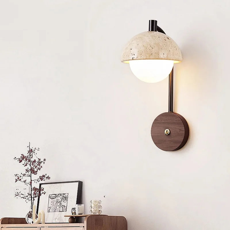 Medieval Japanese Wabi Sabi style bedroom bedside wall lamp living room hallway retro homestay wiring rechargeable lamp fixture