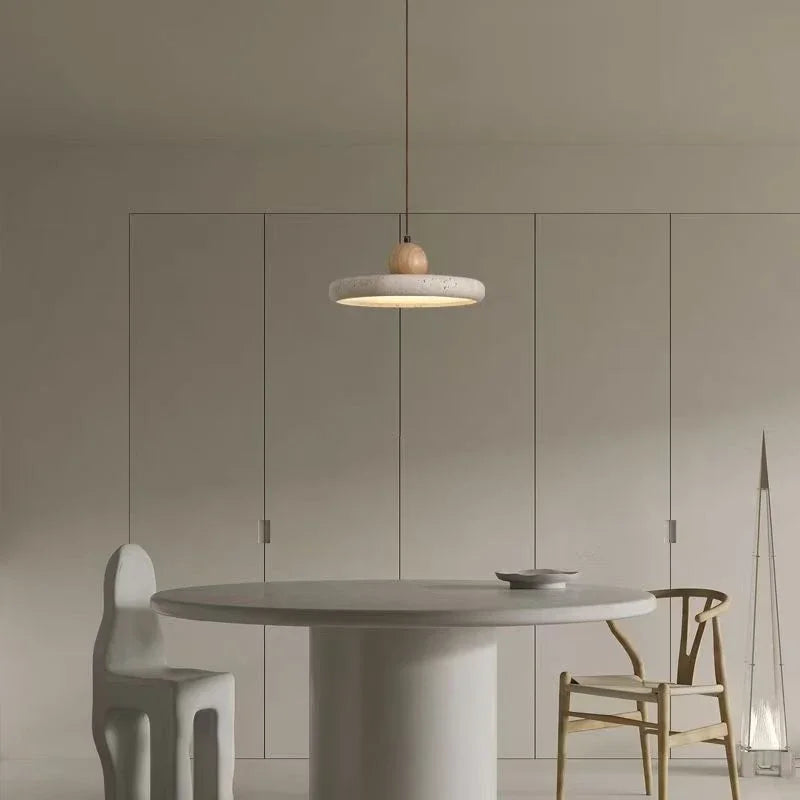 Modern Natural Stone LED Pendant Light Nordic Retro Travertine Chandelier for Dining Room Beside Home Decor Light Fixtures