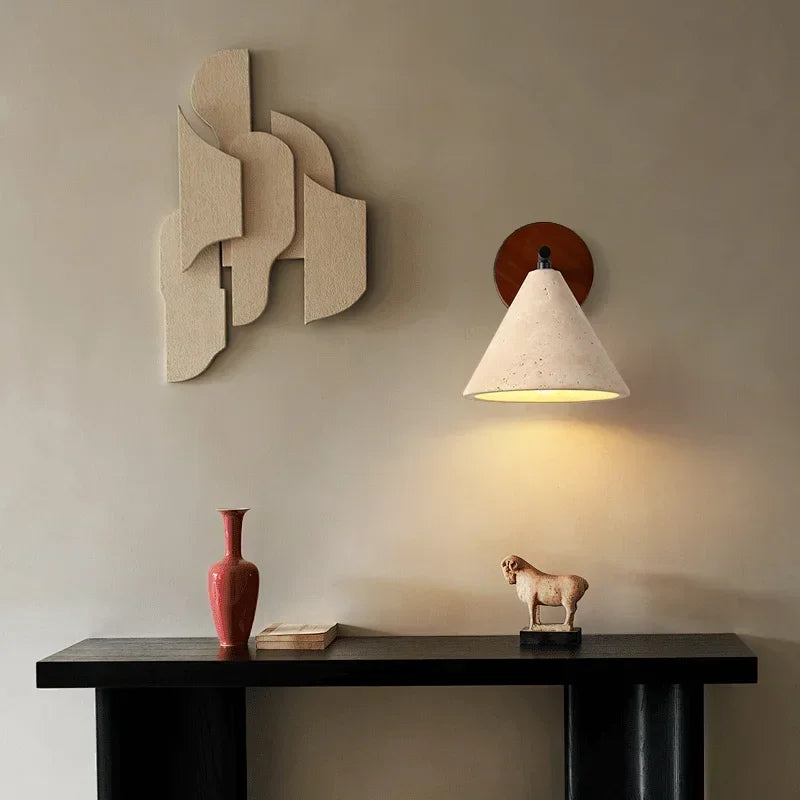 Lina™ — Travertine Stone Wall Sconce