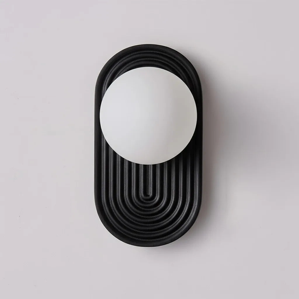 Oval waves runway Walnut Wood, Modern Wabi-Sabi Vintage French Simple, Wall Sconce Light for Living Room, Dining Room, Bedroom
