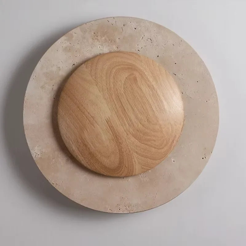 Kiko™ — Circular Cave Stone Wall Sconce