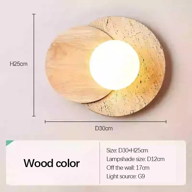 Nordic Yellow Cave Stone LED Wall Lamp Japanese Creative Bedroom Headboard Light Background Wall Corridor Balcony Lighting