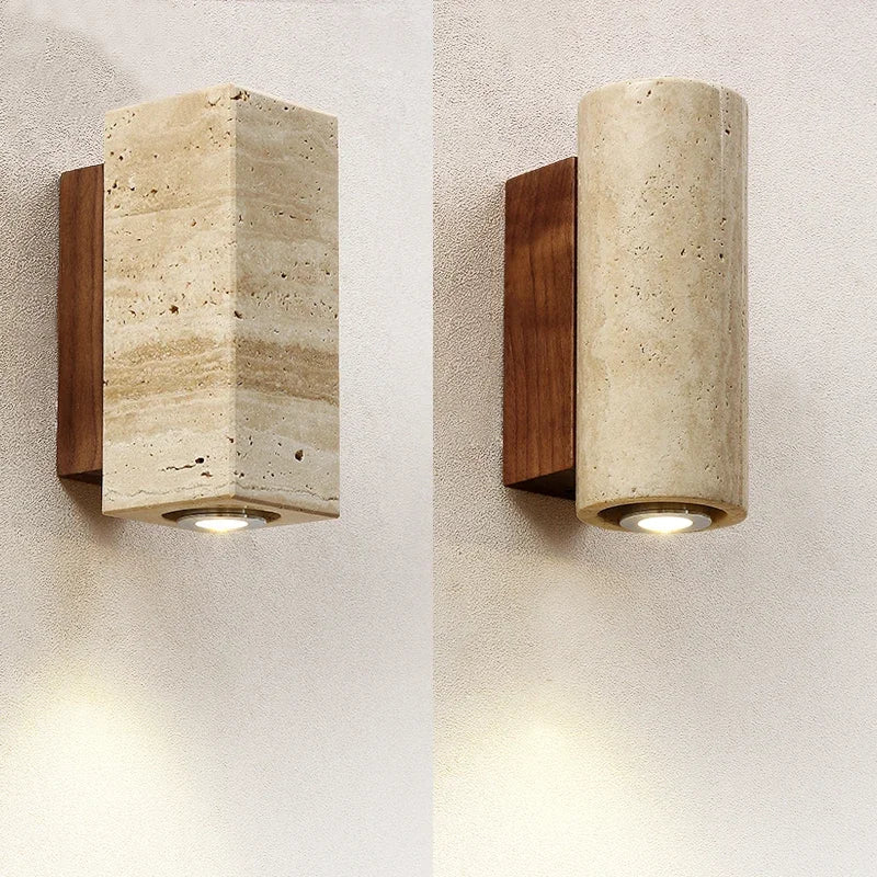 Wabi-Sabi Yellow Marble Wall Sconce