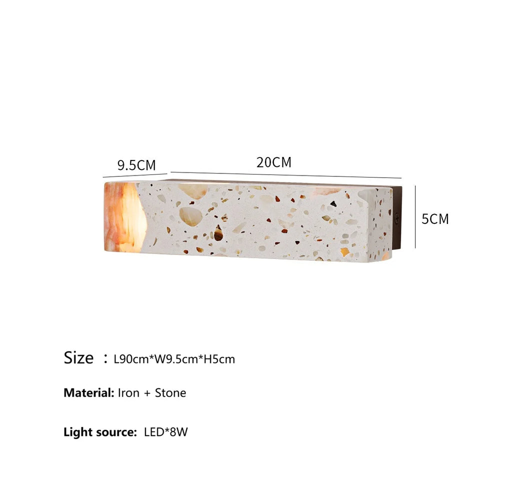Modern  LED Transparent Stone Wall Lamp Rotatable Japanese Retro Style Bedroom Background Light for Homestay Creative Ang