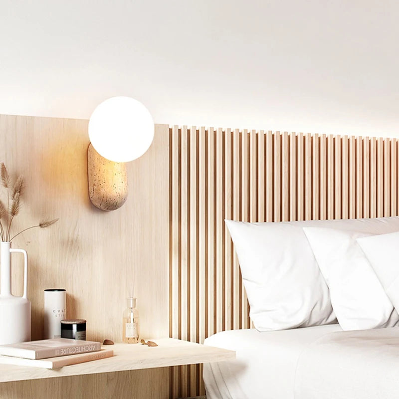 Wabi Sabi Bedroom Bedside Led Wall Lamp Nordic Minimalist Staircase Bathroom Japanese Design Sense Retro Sconce Corridor Light