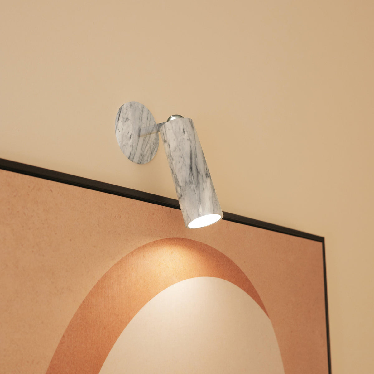 Rechargeable marble LED wall sconce